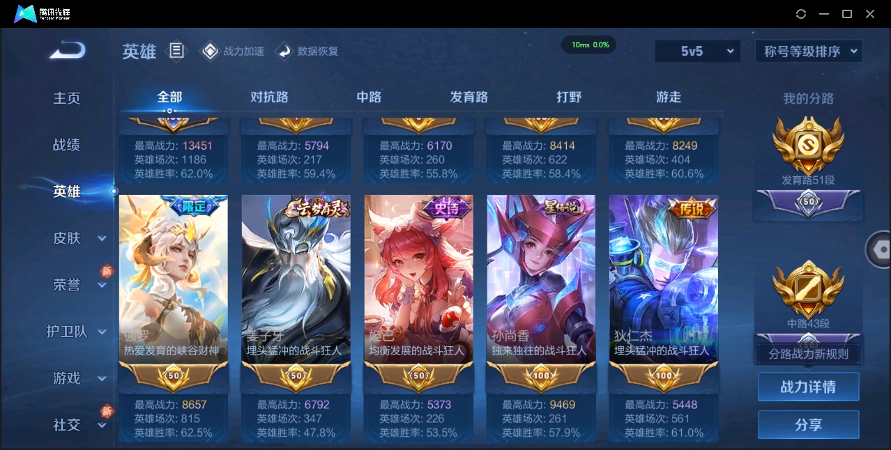 1896604-安卓WX-贵族积分0-V8-294皮肤-123英雄 D 武则天 2典藏 1星传说 紫星币110 小国标虞姬 10金标 51段发育路
【传说皮肤】 百里守约-碎云 狄仁杰-超时空战士 